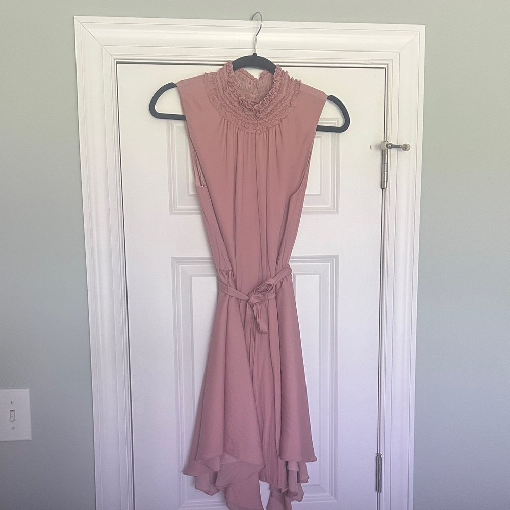 Halston Heritage Mauve High Low Dress